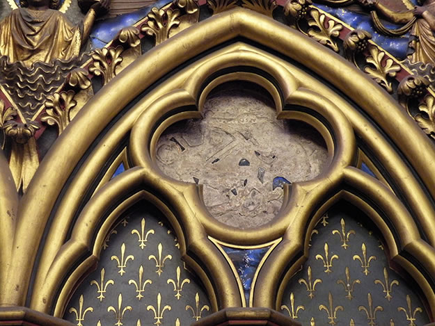 Paris, Sainte-Chapelle Photo. Sainte-Chapelle, intérieur, médaillon, détail