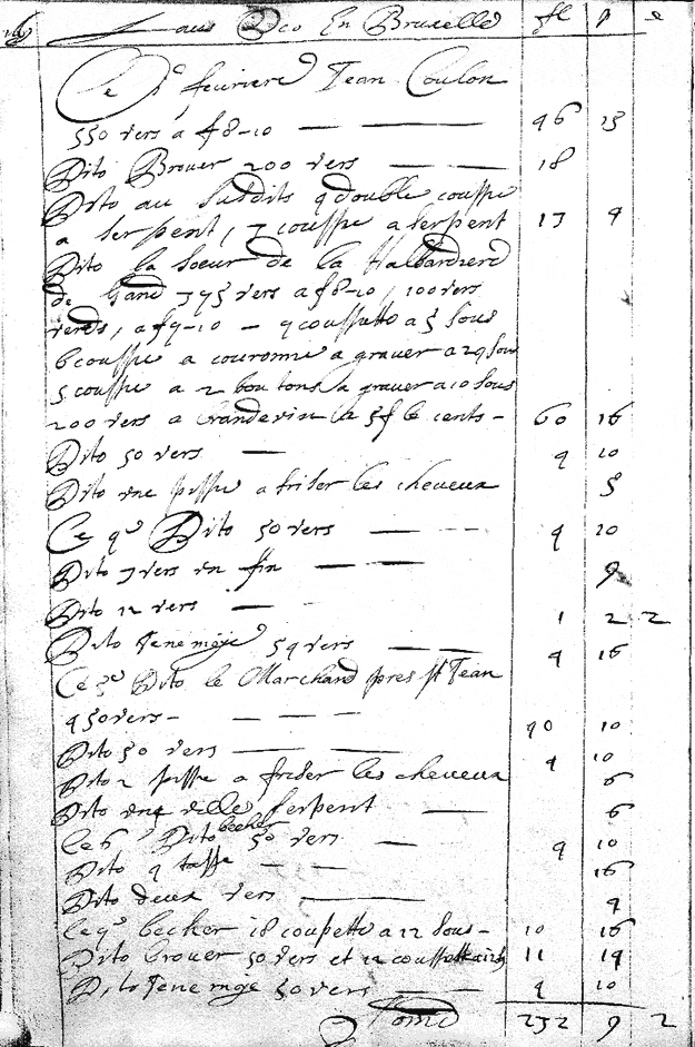Photo. Registre, vendage de la verrerie de Bruxelles.