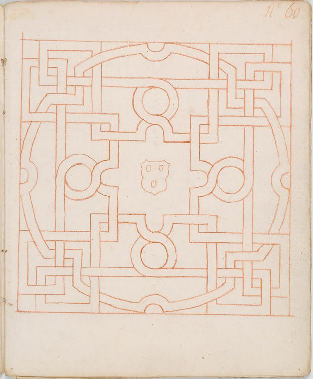 Drawing: pattern sheet with composition with angle bars