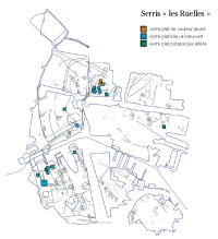 Relevé : Site de Serris les Ruelles, verre architectural retrouvé (crédit F. Gentili / INRAP)