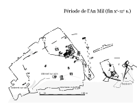 Relevé : Site de Louvres, Orville, période de l'an mil (crédit F. Gentili / INRAP)