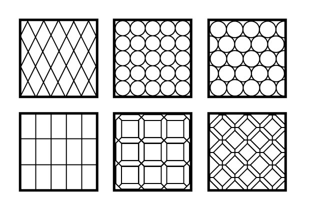 Common lead patterns for non-figurative windows