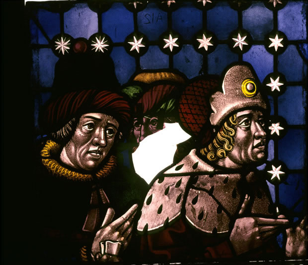 Photographie. Sens, cathédrale Saint-Etienne, baie 120 : scène de la vie de saint Etienne (photo M. Hérold)