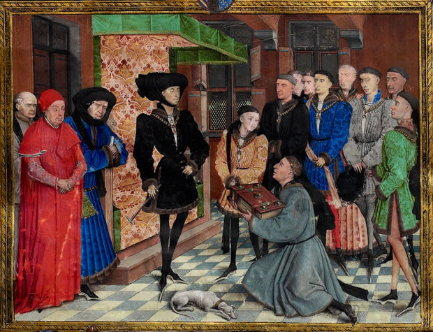 Enluminure : Chroniques de Hainaut, détail
