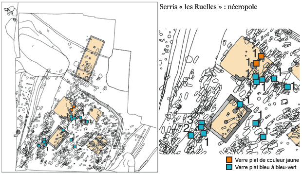 Relevé : Serris les Ruelles, nécropole (crédit F. Gentili / INRAP)