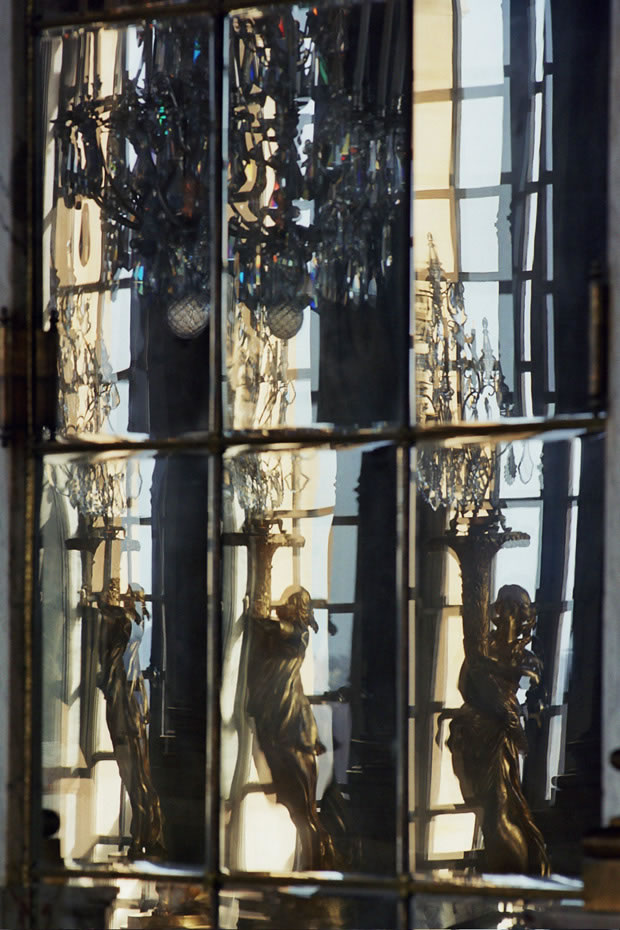 Photographie : Versailles, Grande Galerie, glace biseautée