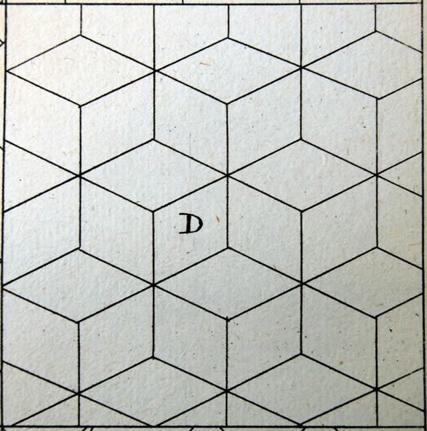 Engraving: Félibien, Des principes de l’architecture, Diced loading pattern