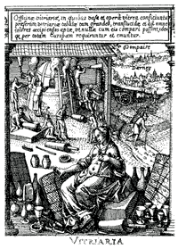 Gravure. Vitriaria, frontispice de la pompe funèbre du duc de Lorraine Charles III par Mathieu Mérian (photo M. Hérold)