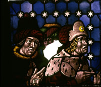 Photographie. Sens, cathédrale Saint-Etienne, baie 120 : scène de la vie de saint Etienne (photo M. Hérold)