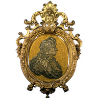 Photographie : Portrait-médaillon de Louis XIV, en verre coulé, par Bernard Perrot