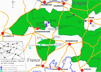 Carte : le verre plat en Avesnois-Thiérache, 16e-17e siècles